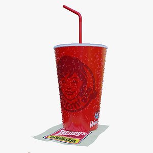 Wendys Cup Photorealistic PBR Low-poly model