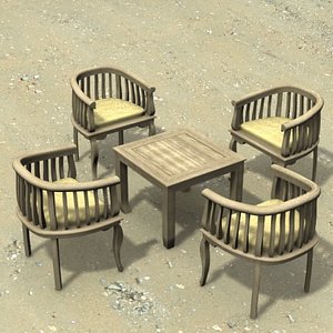3d model table chair gardens armchair