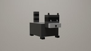Voxel Low Polly Animal Raccoon
