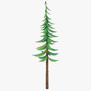 3D Cartoon Pine 02 model
