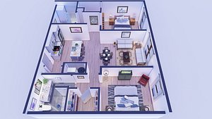 3D Units Decorated Furnished 4 Types