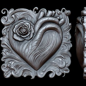 3D Pulse of Roses Relief 3D print model
