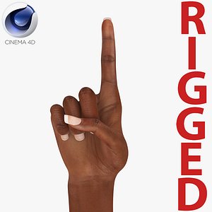 Female Hand African American Rigged for Cinema 4D