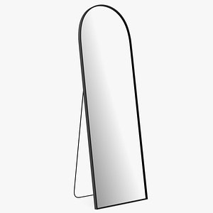 Modern Floor Mirror Black 3D model