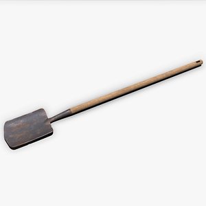3D Old Shovel Low-poly PBR