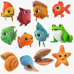 12 in 1 Small Cartoon Creatures 3D