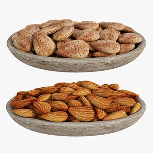 3D Almond stone bowl