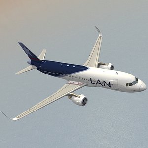 sharkleted airbus a320neo lan 3d model