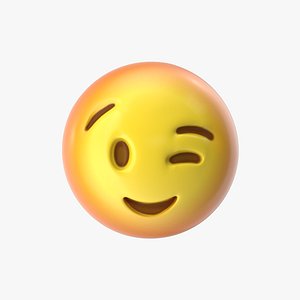 emoji 9 winking face 3D model