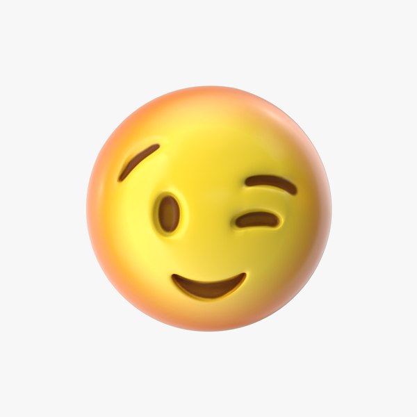 Emoji 9 winking face 3D model - TurboSquid 1367102