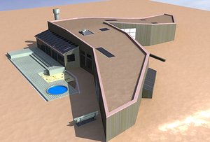 3d model modern sea ranch house