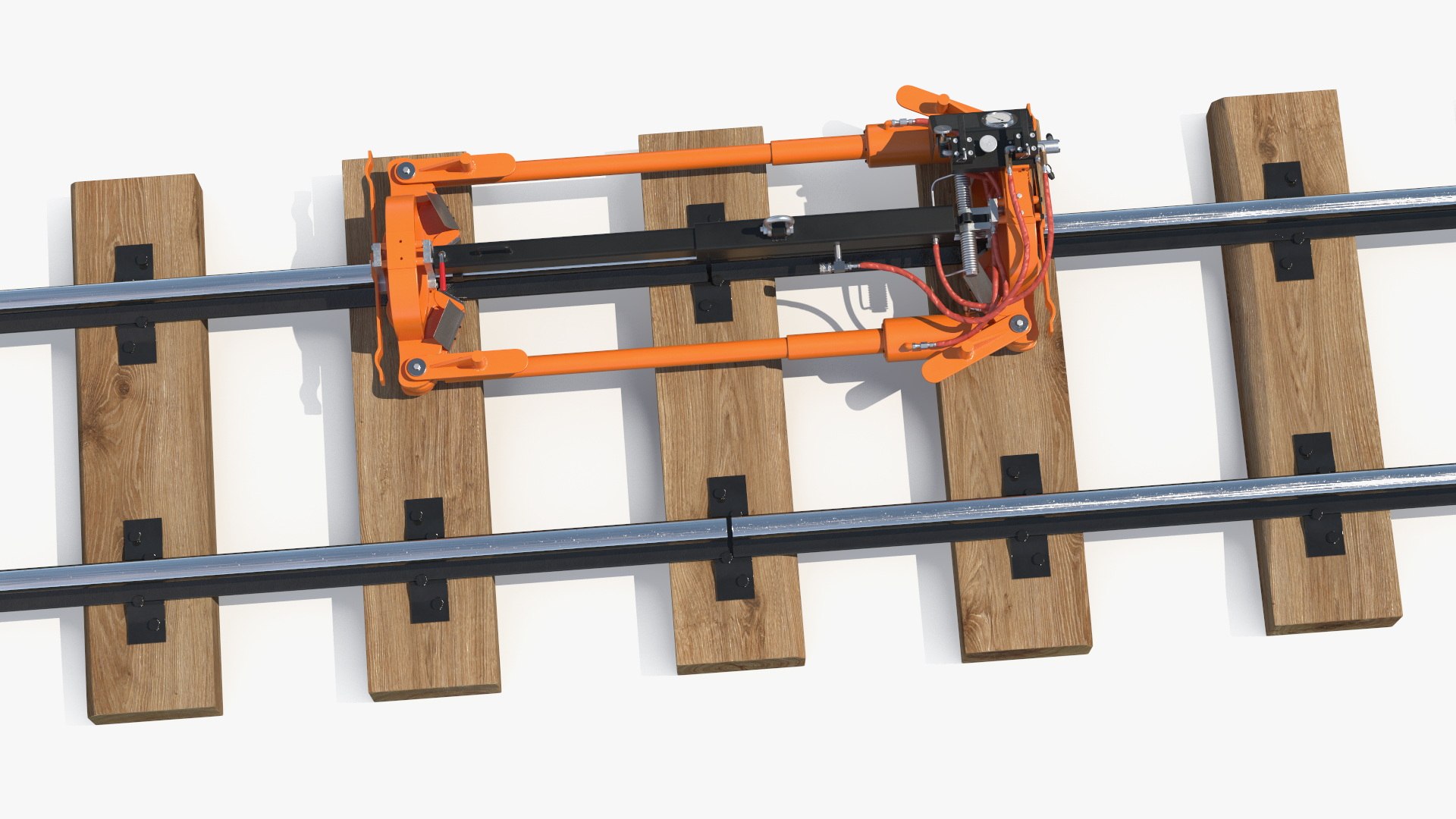 3D Hydraulic Rail Puller Mounted On Track - TurboSquid 2411158
