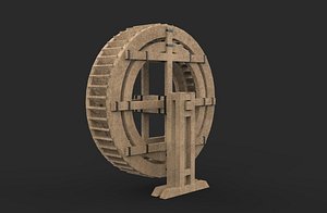 wooden water wheels 3D model