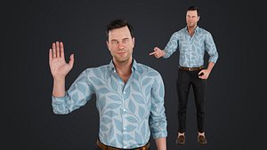 3D Business man in shirt pants