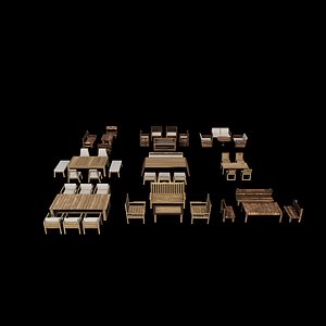 outdoor furniture set 3D model