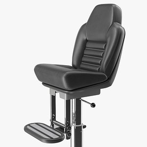 3D Captains Chair Helm Boat Seat No Arms Black