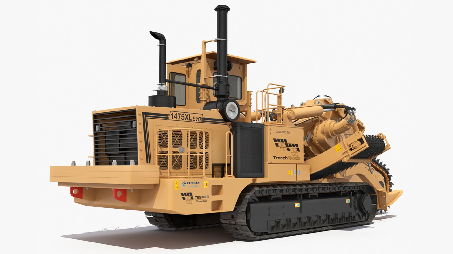 Trencher Tesmec 1475 XL EVO New Rigged 3D model preview