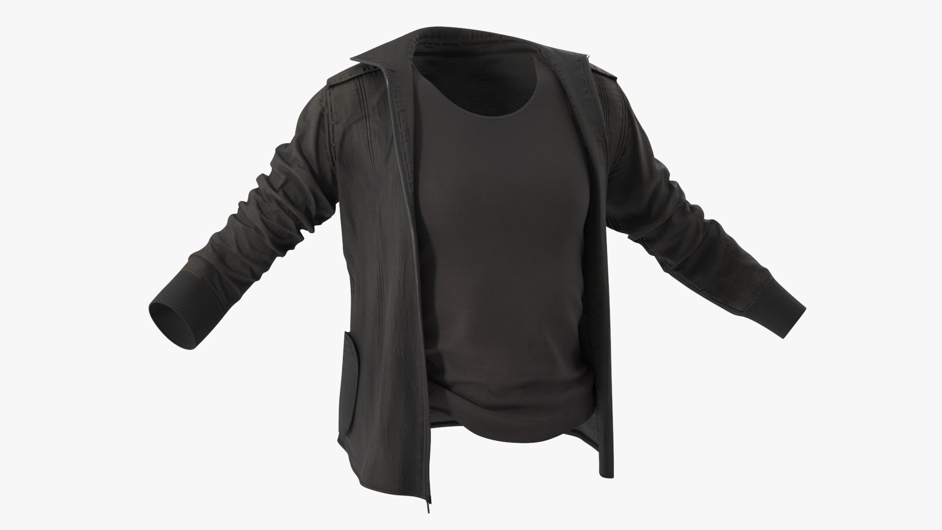 Woman Dirty Jacket 3D model preview