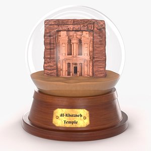 3D Souvenir Petra Al-Khazneh Temple in Glass Globe