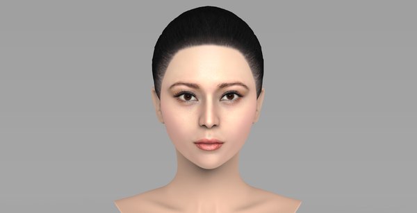 3D model bust asian woman color