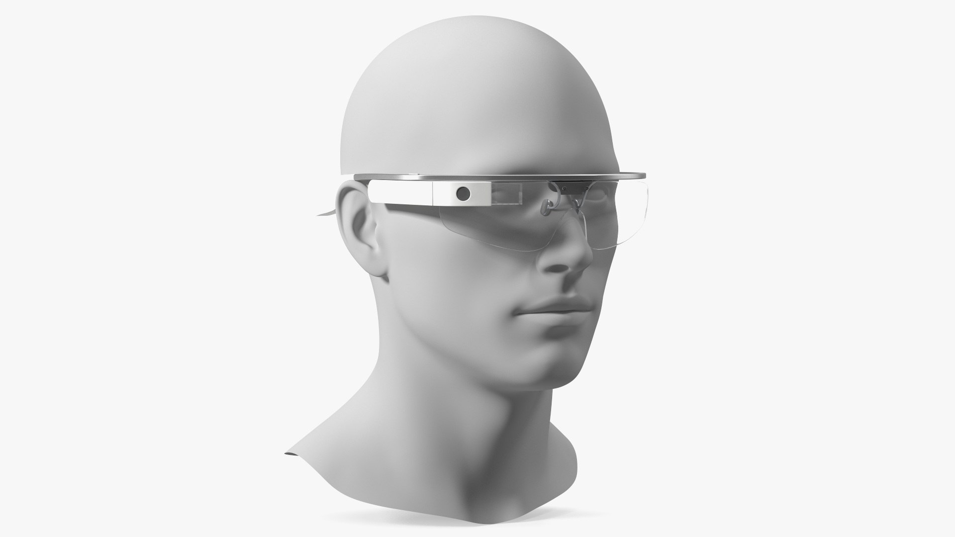 Google Glasses 2 on Mannequin Head 3D model preview