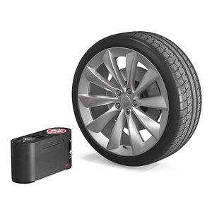 Tesla Tire Repair Compressor with Wheel model