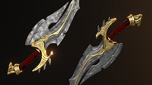 Auric Doomfang game ready Blade weapon 3D model 3D model