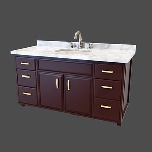 3D bathroom cabinet sink