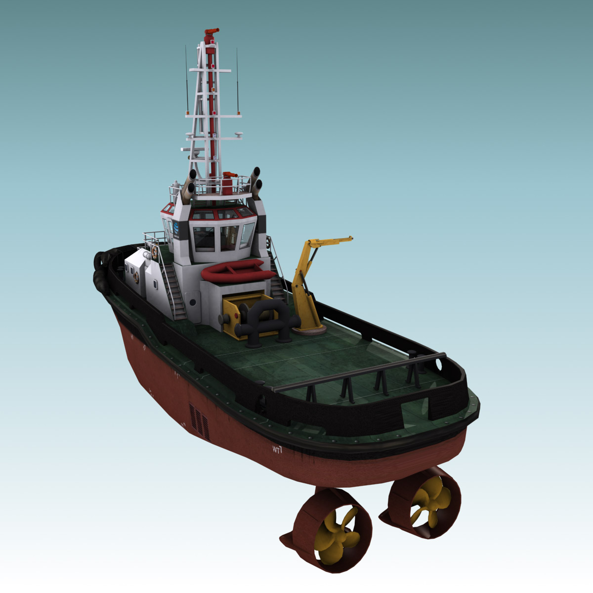 tugboat water ships 3d model