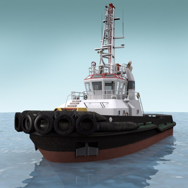 tugboat water ships 3d model