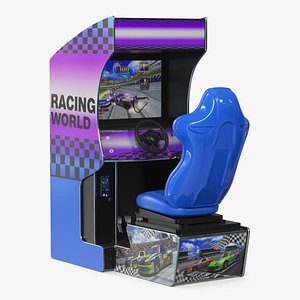 Arcade Racing Simulator Machine with Seat Blue