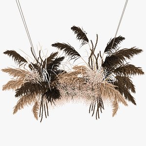 Hanging decor of their dried pampas grass 214 3D model