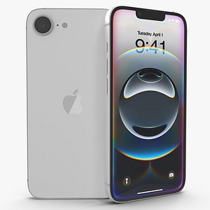 3D White iPhone 16e 3D Model 2025