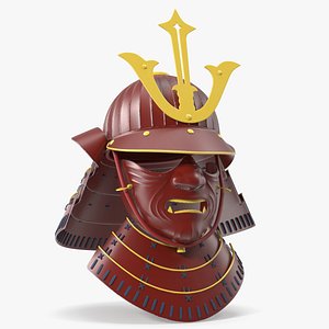 Sengoku Samurai Kabuto with Menpo Red