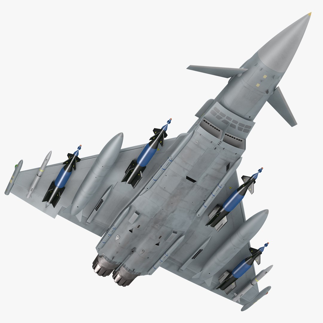 Multirole Fighter Eurofighter Typhoon Rigged 3D model preview