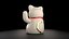 Lucky Cat 3D Low Poly Model animated