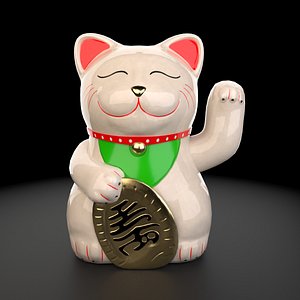 Maneki Neko japonês gato da sorte Modelo 3D $18 - .c4d .x .wrl