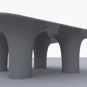 3D Quad Topology Columns Structure model