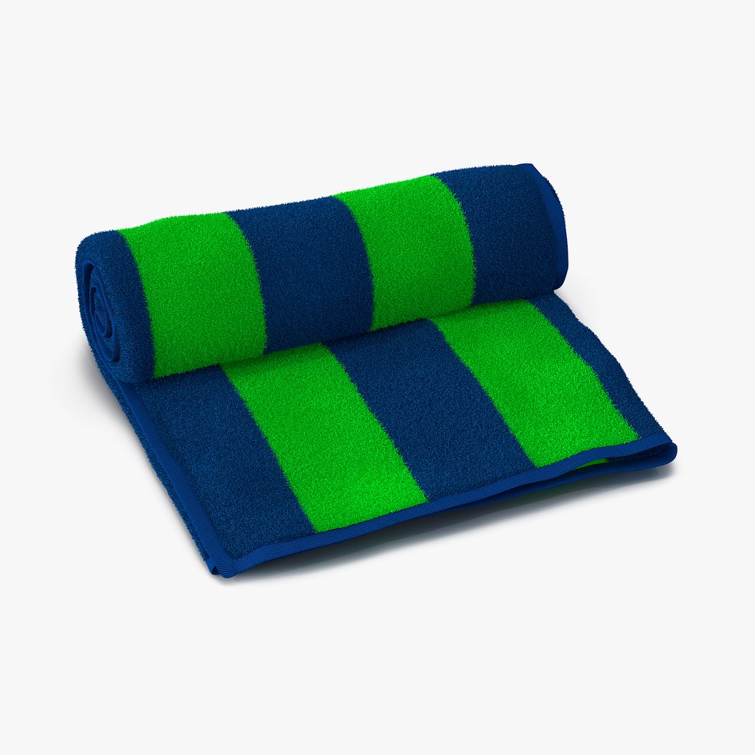 Beach Towel Green 3D Model 3D model preview