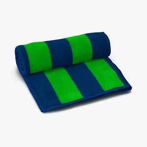 Beach Towel Green 3D Model