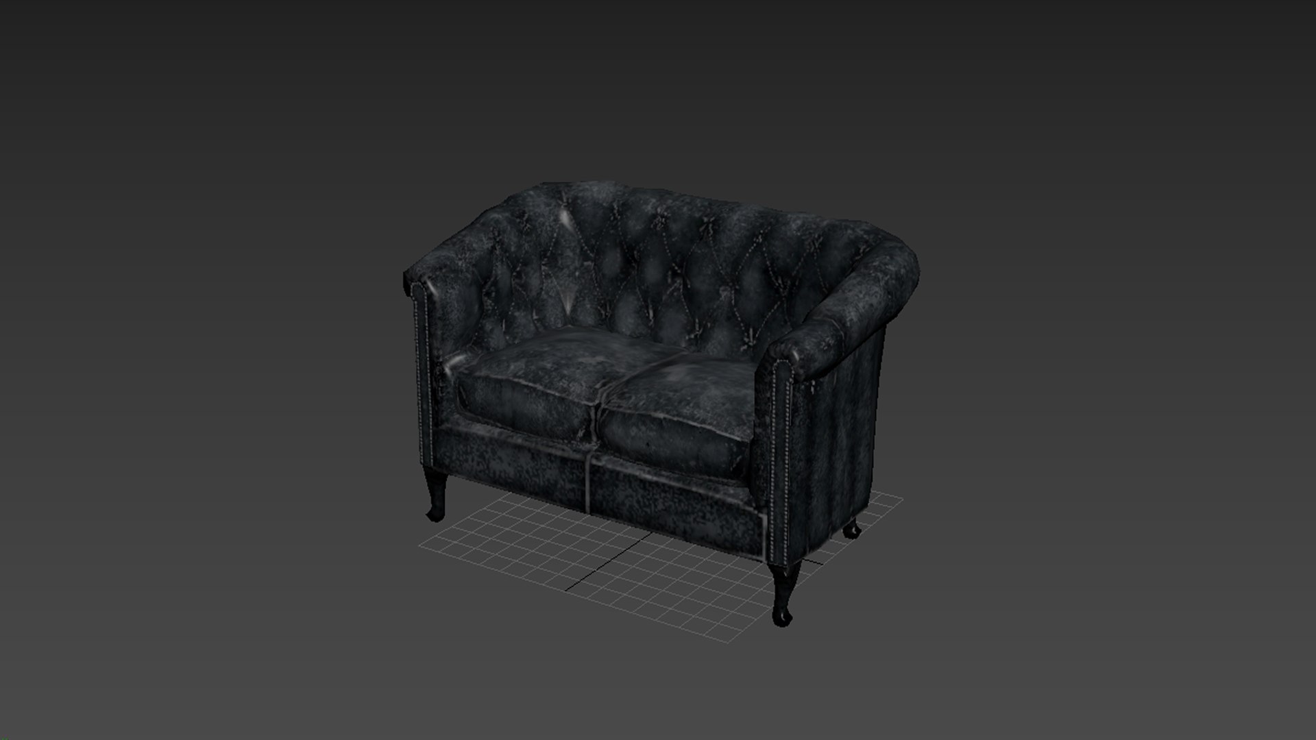 modèle 3D de Canapé de Bureau Cuir Noir - TurboSquid 2058042