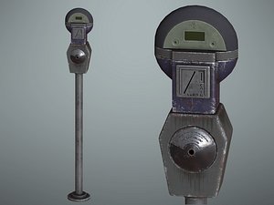 Lowpoly PBR Old Parking Meter