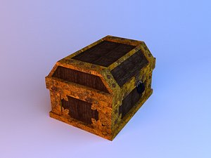 3D Chest Treasure Wood-Metal 3D model model