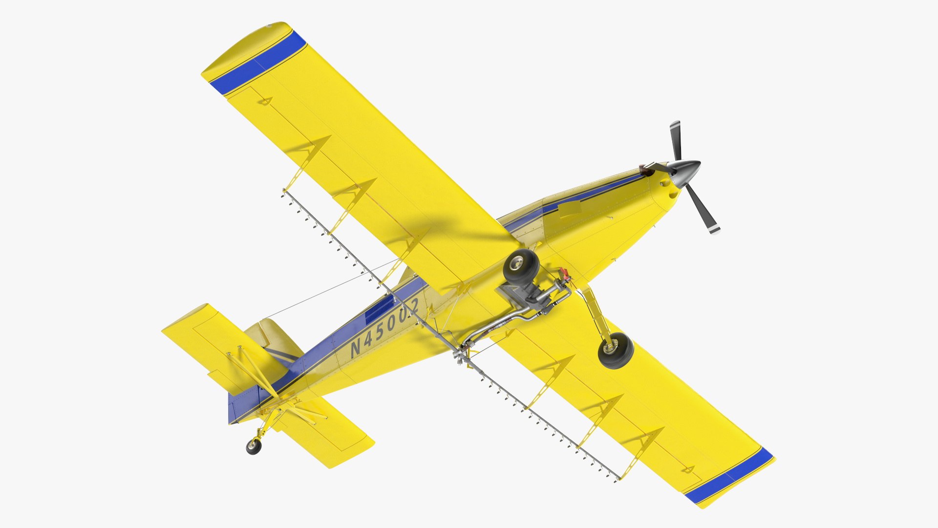 Agricultural Plane Air Tractor AT 502B Yellow Rigged 3D model preview