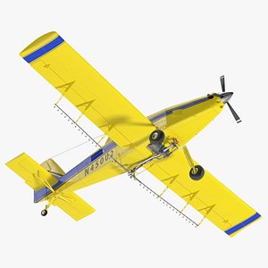3D Agricultural Plane Air Tractor AT 502B Yellow Rigged model