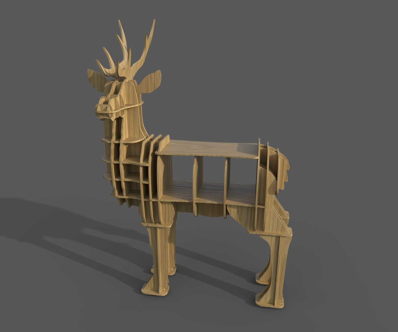 3D Deer Shaped Bookcase - TurboSquid 2026632