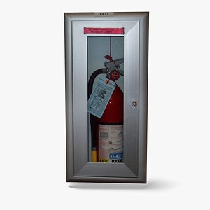 Fire Extinguisher Cabinet - Low Poly