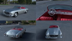 3d mercedes 190sl interior model