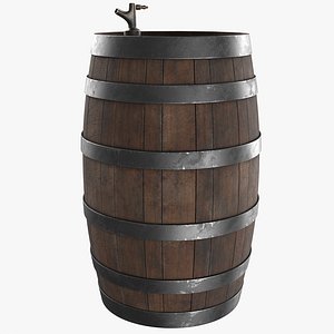 Wooden Barrel 3D model