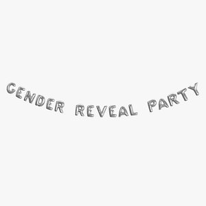 Foil Balloon Words Gender Reveal Party Silver